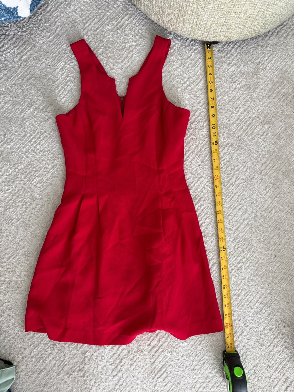 BCBG V-Neck Sleeveless Red Mini Dress